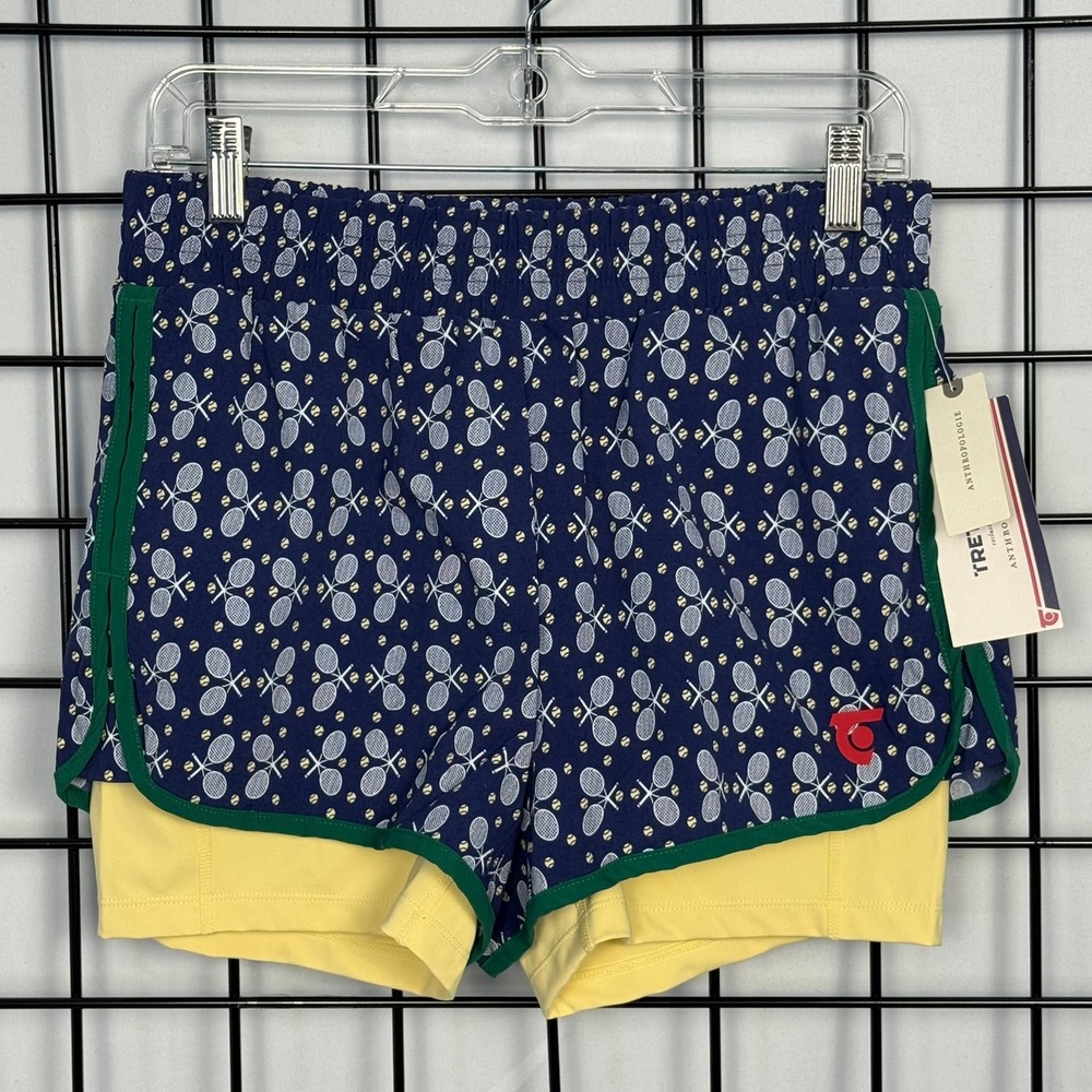NWT Anthropologie Tretorn Athletic Shorts Women Small Navy Tennis 2-in-1 Layered